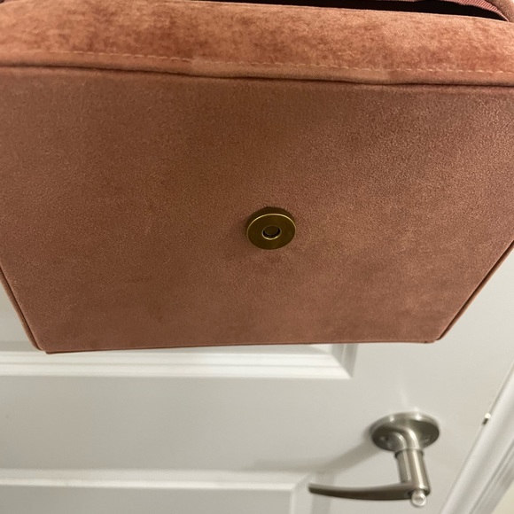 The Love and Lore Velvet Top Handle Box Bag Has a Rose Velvet Finish - Picture 7 of 9